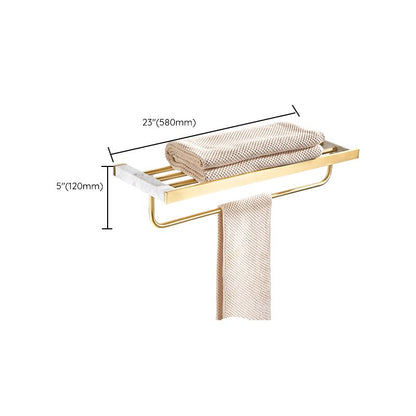 Luxury Gold Bathroom Fixture Set with Marble Accents