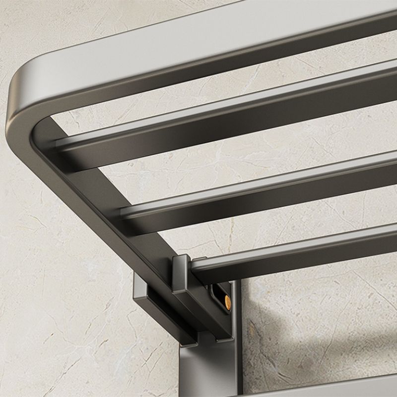 Contemporary Chrome Bathroom Shelf Towel Rack Accessory Set