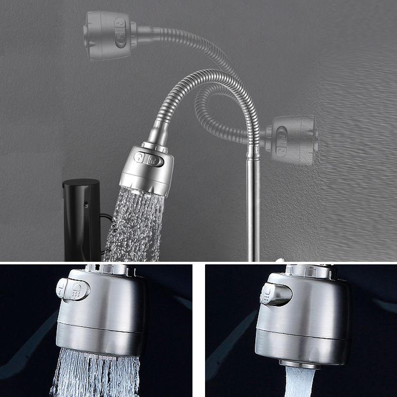 Contemporary Bridge Style Faucet Stainless Steel Lever Handle