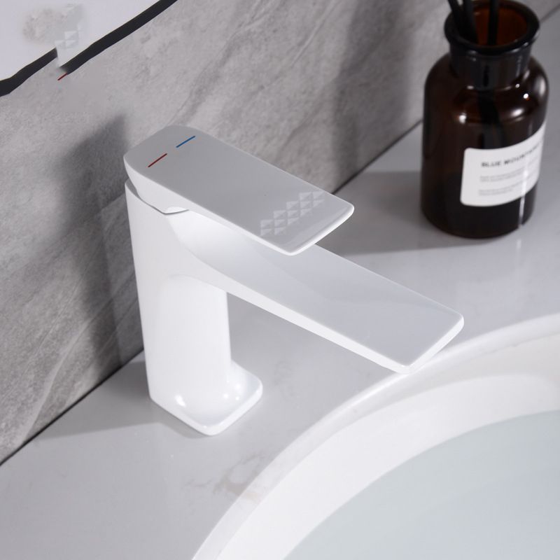 Contemporary Copper Bathroom Sink Faucet with Lever Handle