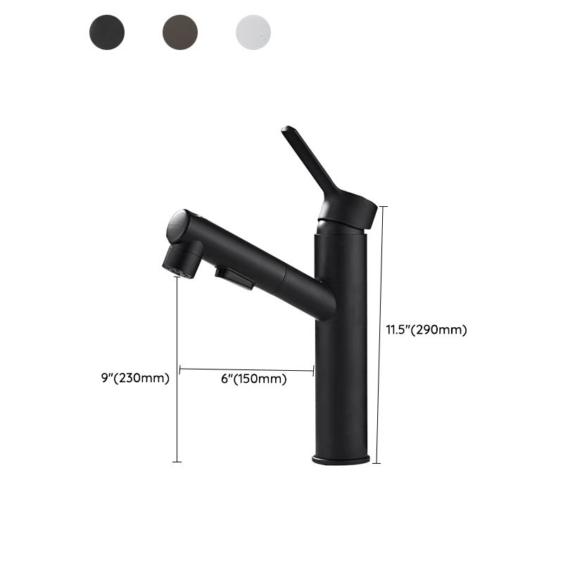 Modern Single Handle Bathroom Faucet with Spray Head