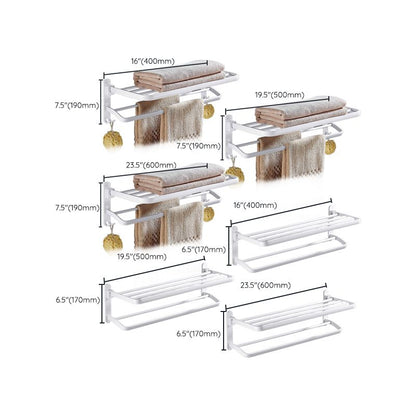 Stylish White Bathroom Towel Rack Accessory Set