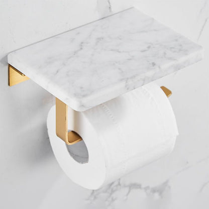 Luxury Gold Bathroom Fixture Set with Marble Accents