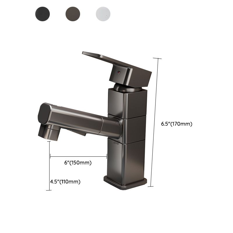 Modern Single Handle Bathroom Faucet with Spray Head