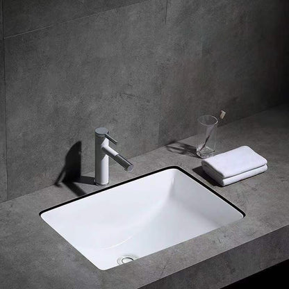 Stylish Undermount Oval Ceramic Sink with Pop Up Drain