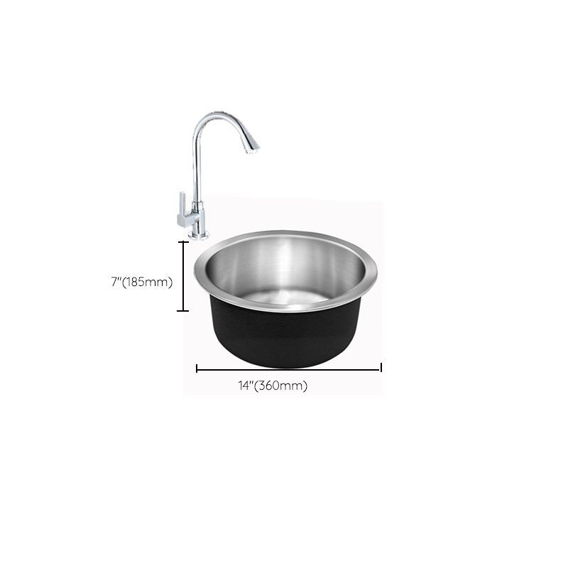 Modern Round Stainless Steel Kitchen Sink with Strainer
