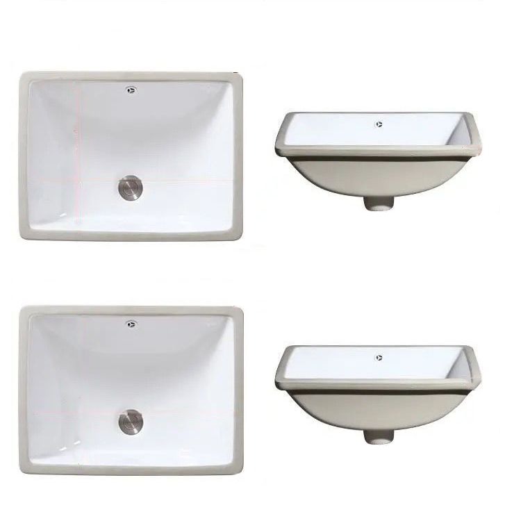 Stylish Undermount Oval Ceramic Sink with Pop Up Drain