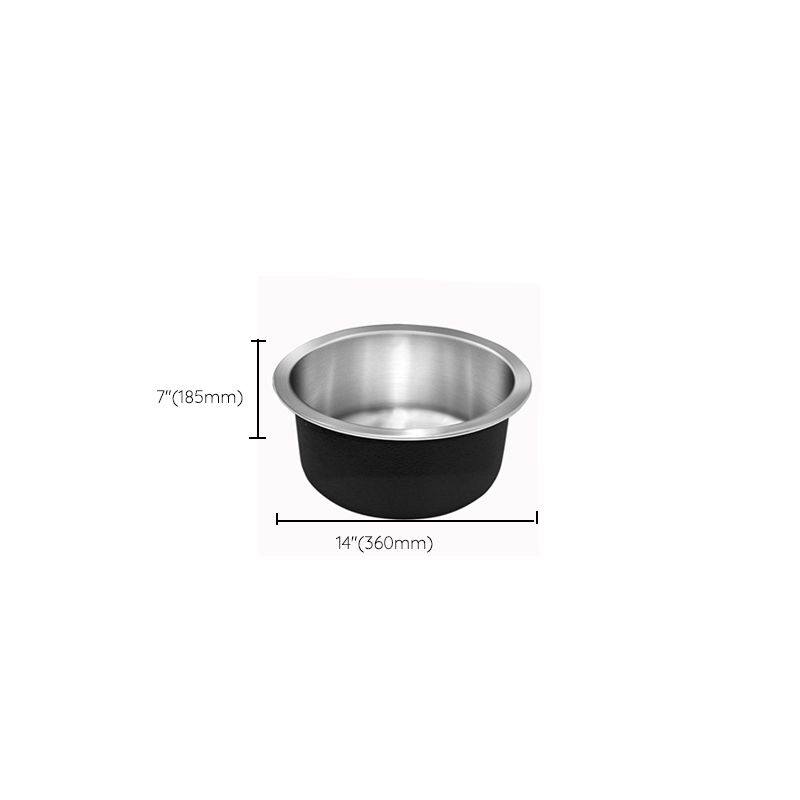 Modern Round Stainless Steel Kitchen Sink with Strainer