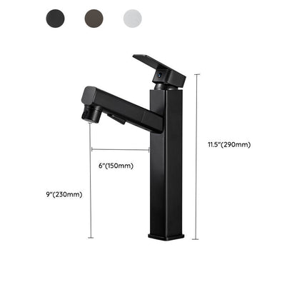 Modern Single Handle Bathroom Faucet with Spray Head