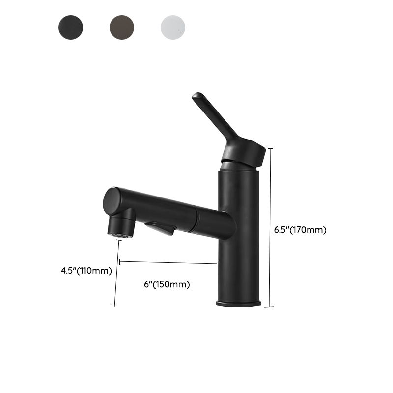 Modern Single Handle Bathroom Faucet with Spray Head