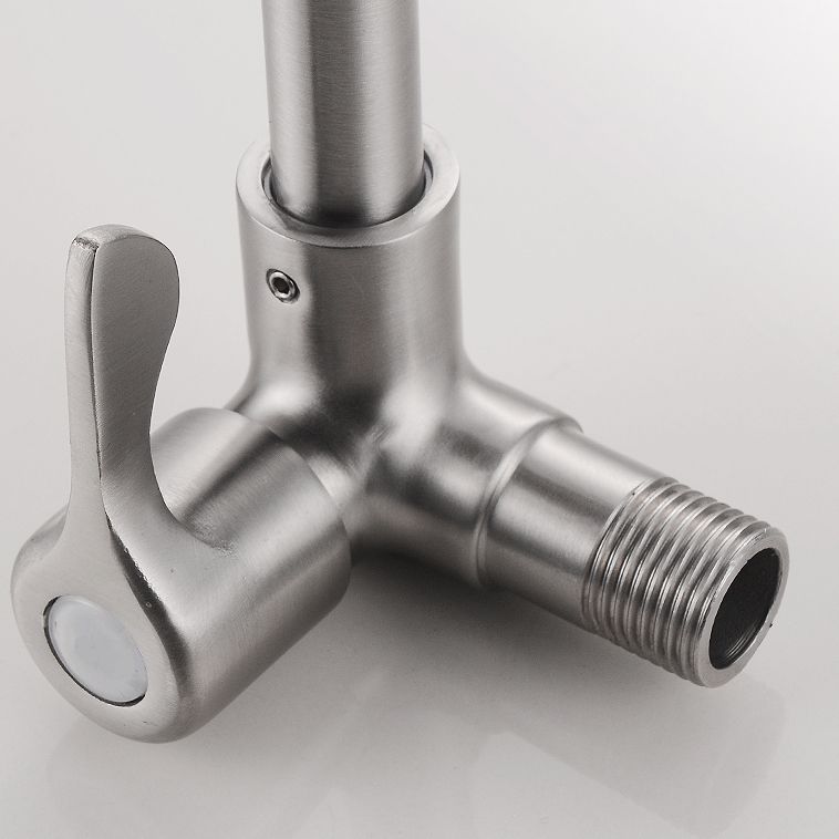 Contemporary Bridge Style Faucet Stainless Steel Lever Handle
