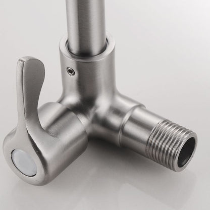 Contemporary Bridge Style Faucet Stainless Steel Lever Handle