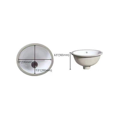 Stylish Undermount Oval Ceramic Sink with Pop Up Drain
