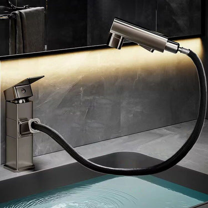 Modern Single Handle Bathroom Faucet with Spray Head