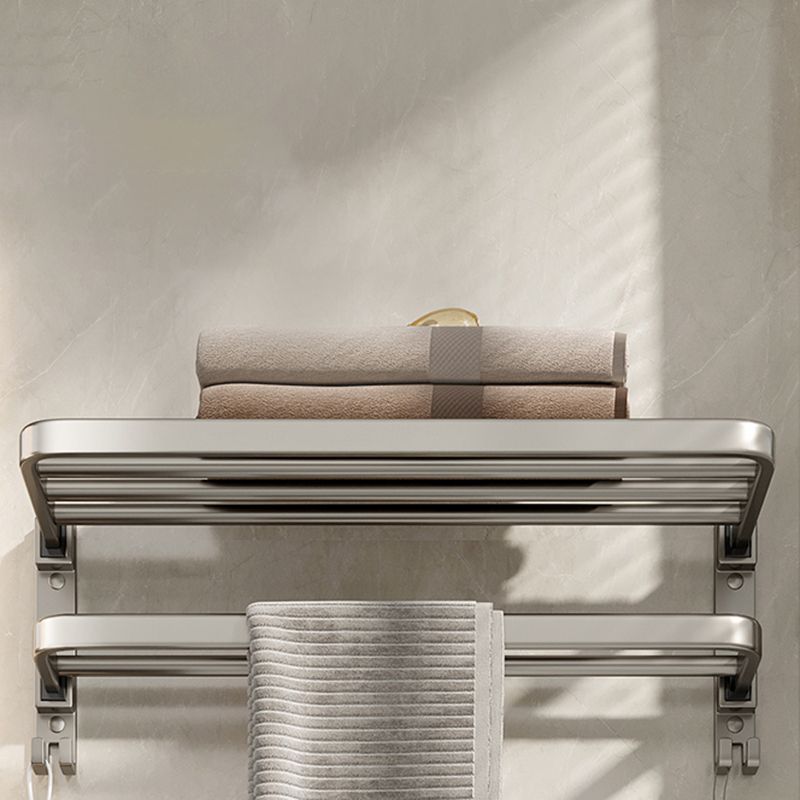 Contemporary Chrome Bathroom Shelf Towel Rack Accessory Set