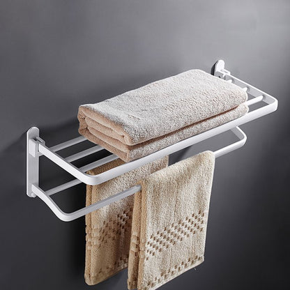 Stylish White Bathroom Towel Rack Accessory Set