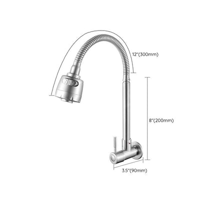 Contemporary Bridge Style Faucet Stainless Steel Lever Handle