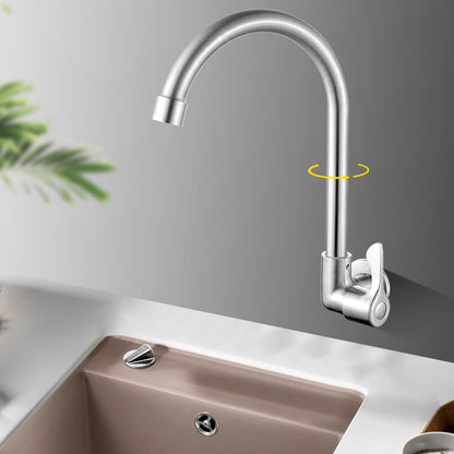 Contemporary Bridge Style Faucet Stainless Steel Lever Handle