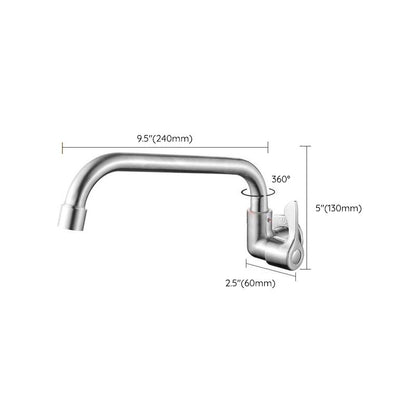 Contemporary Bridge Style Faucet Stainless Steel Lever Handle