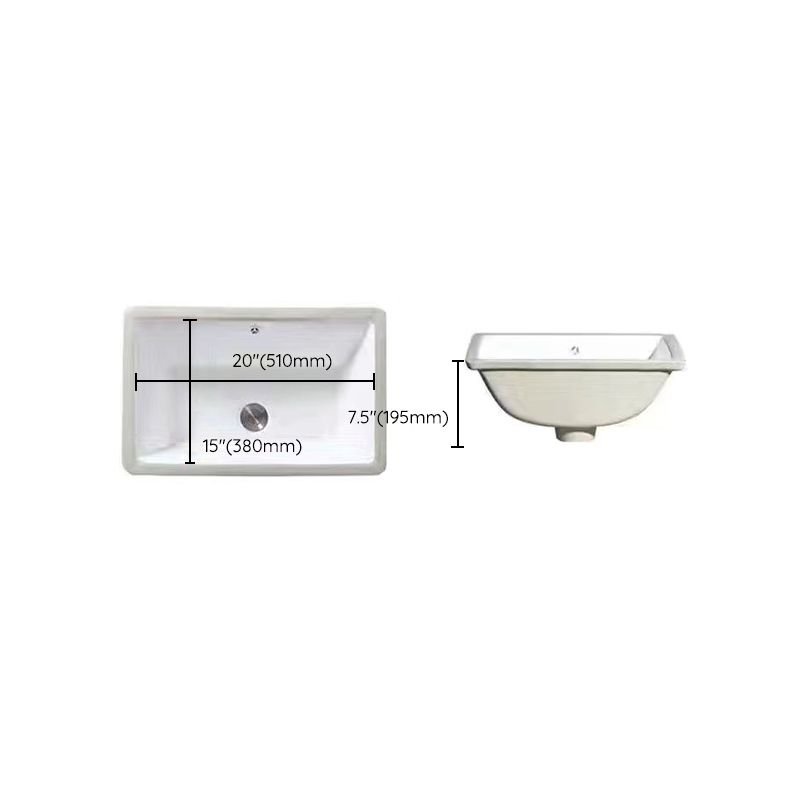 Stylish Undermount Oval Ceramic Sink with Pop Up Drain