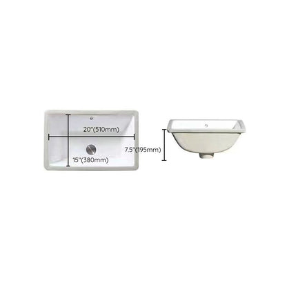 Stylish Undermount Oval Ceramic Sink with Pop Up Drain