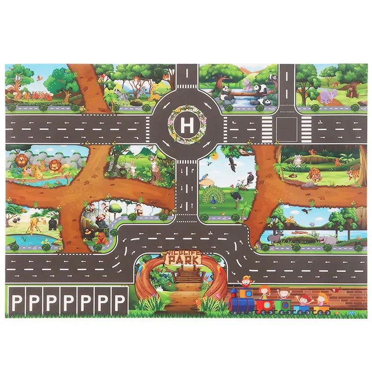 Colorful Kids Road Playmat Set