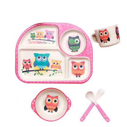 Cute Cloud Baby Dinner Set - Plate, Bowl & Utensils