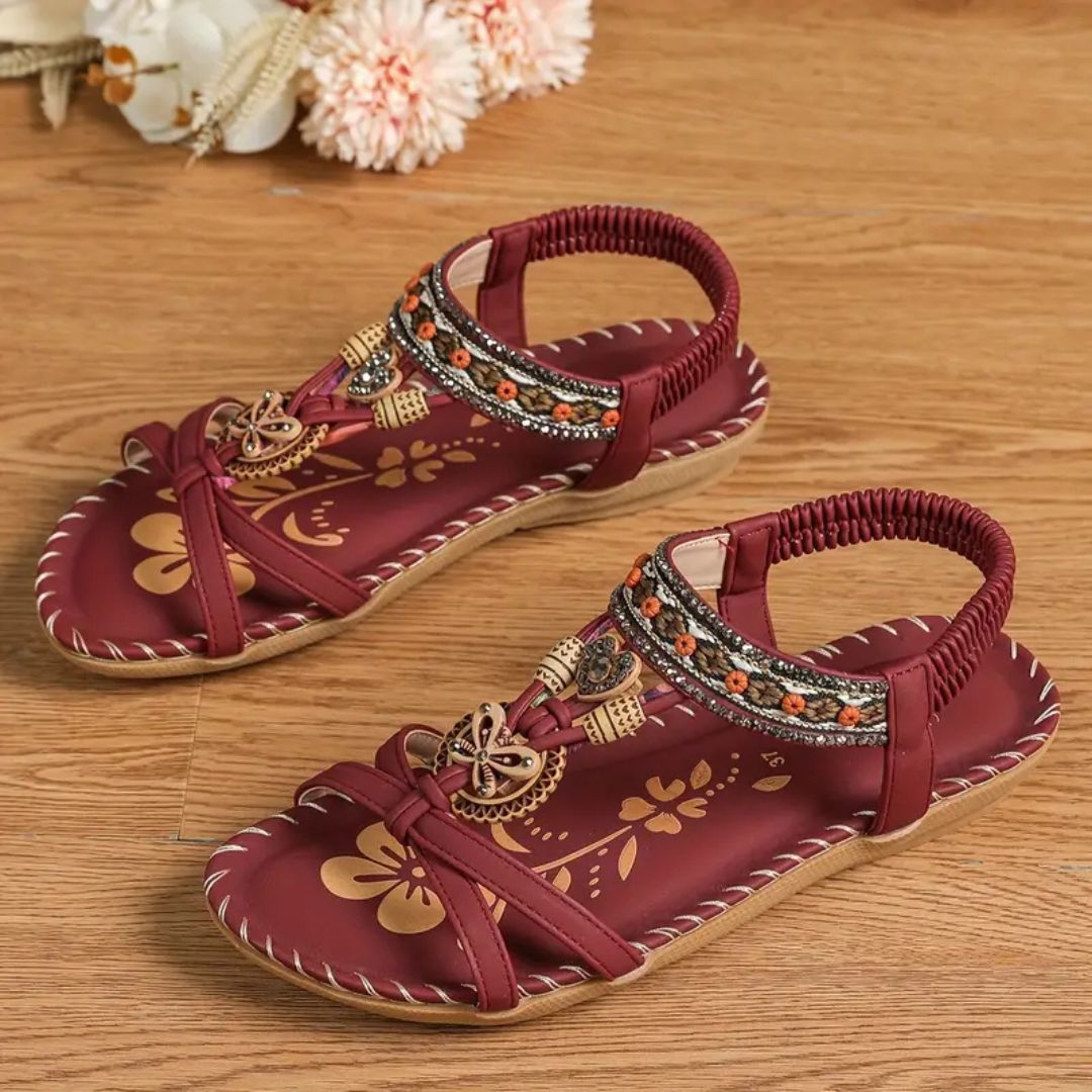 Sparkly Gemstone Butterfly Flip Flop Sandals