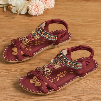 Sparkly Gemstone Butterfly Flip Flop Sandals