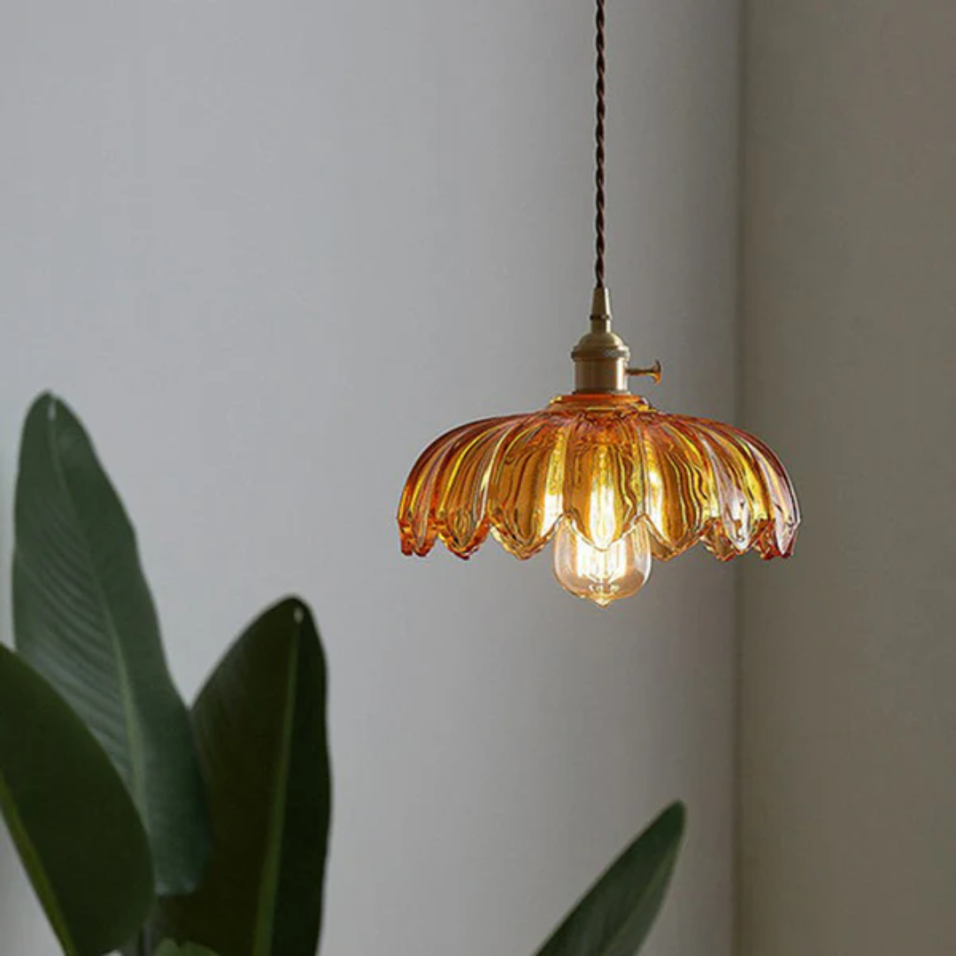 Retro Style Glass Pendant Light