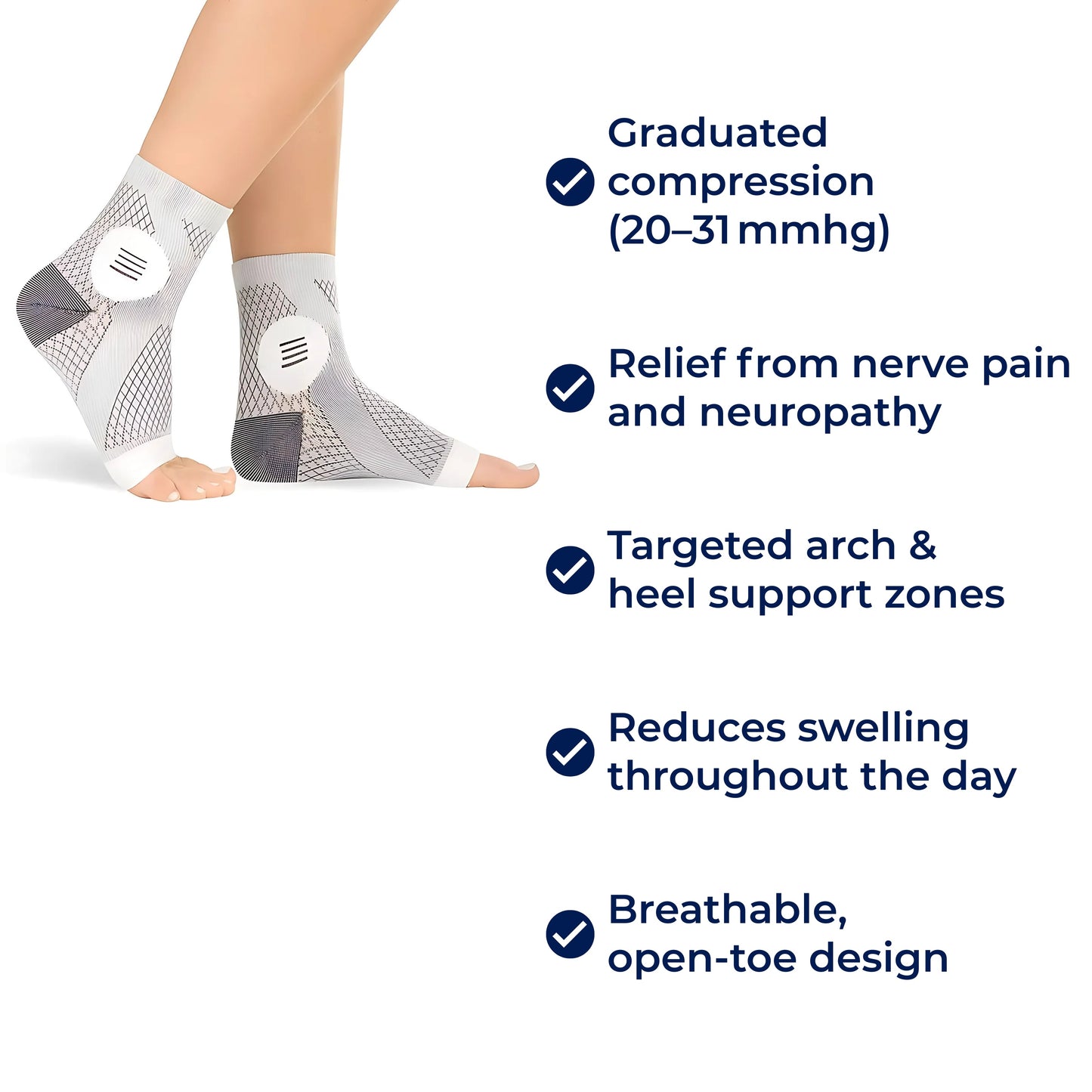 Comfortable Medical Compression Socks for Swollen Feet Relief