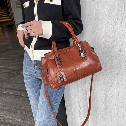 Premium Wax Leather Tote Handbag
