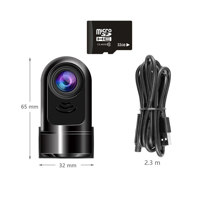Compact 1080P HD Car Dash Cam with 360 Rotation