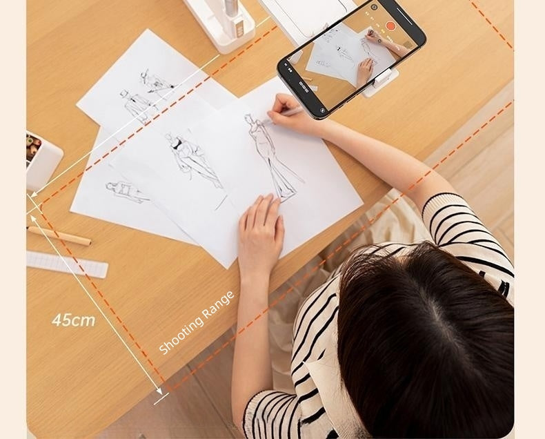 Portable 3ft Smartphone Stand with 360° Rotation and LED Light