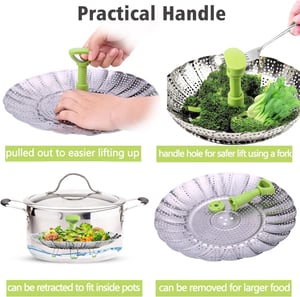 Easy Fold Stainless Steel Vegetable Steamer Basket