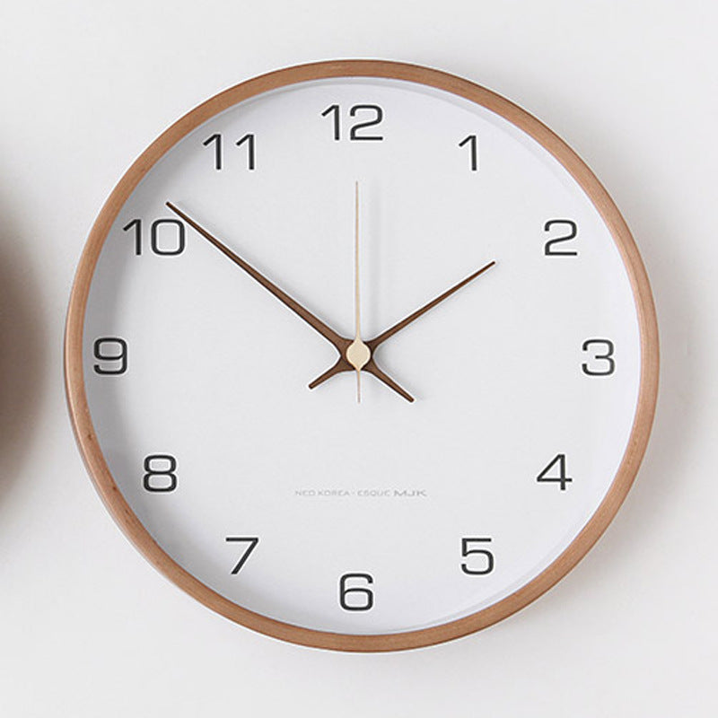 Classic Wooden Wall Clock - Simple Traditional Home Decor