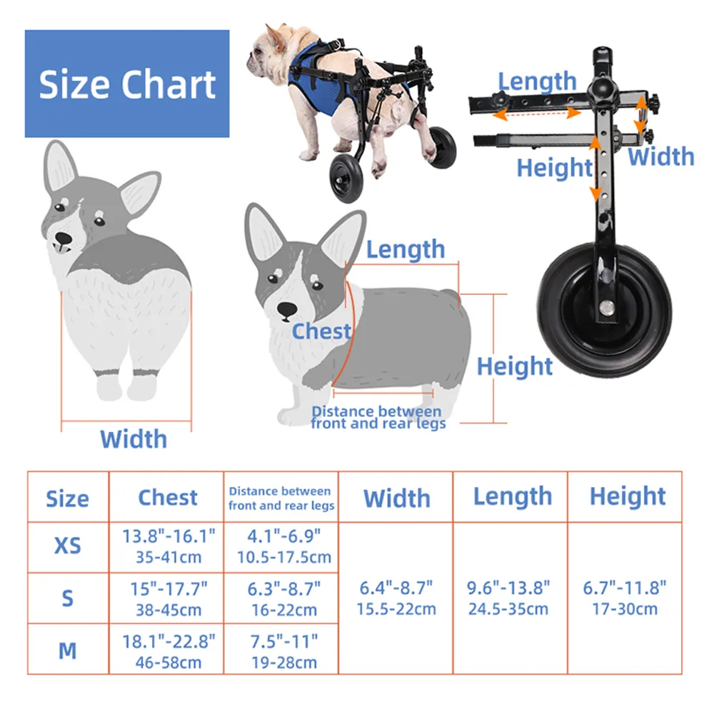 Pet Wheelchair for Dogs with Hind Leg Support