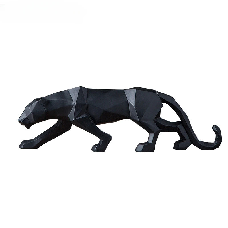 Stylish Black White Panther Figurine Decor