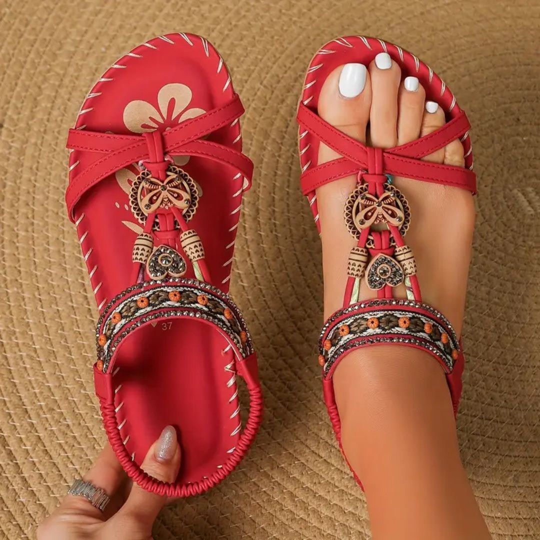 Sparkly Gemstone Butterfly Flip Flop Sandals
