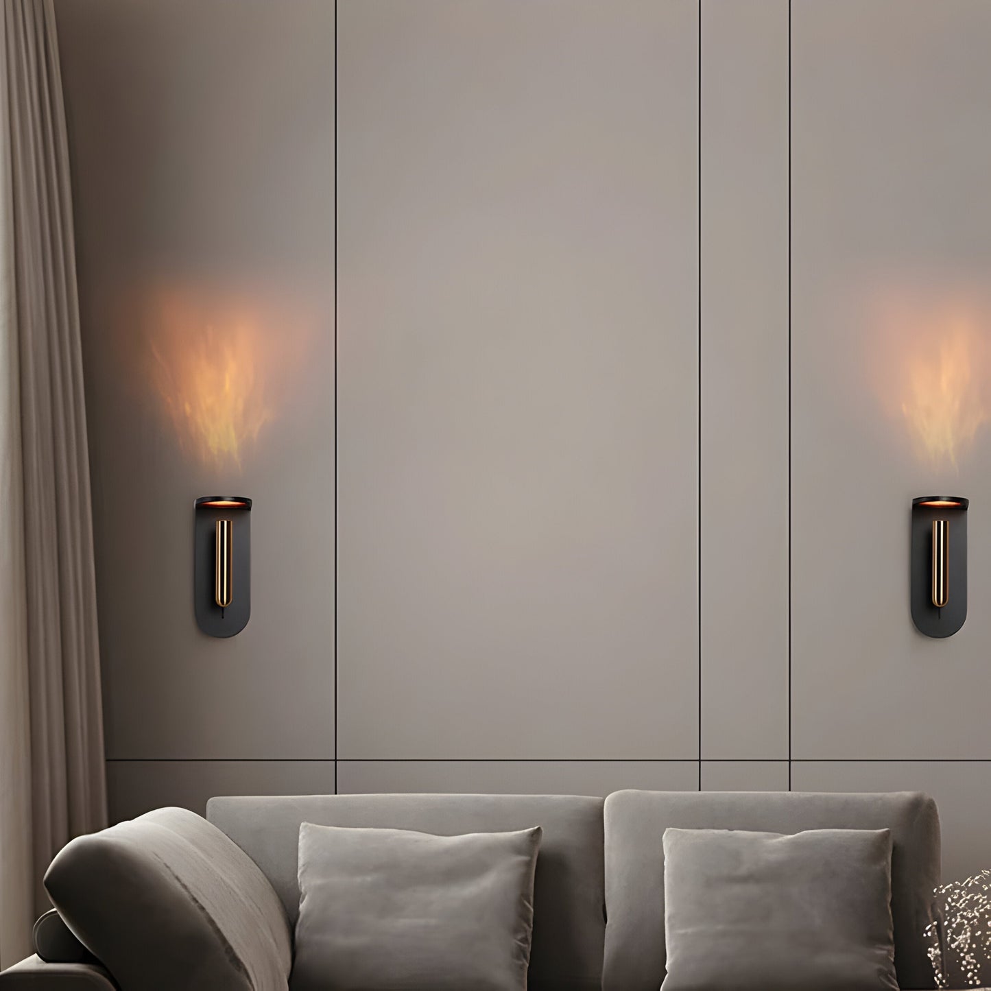 Warm LED Flame Effect Wall Lamp