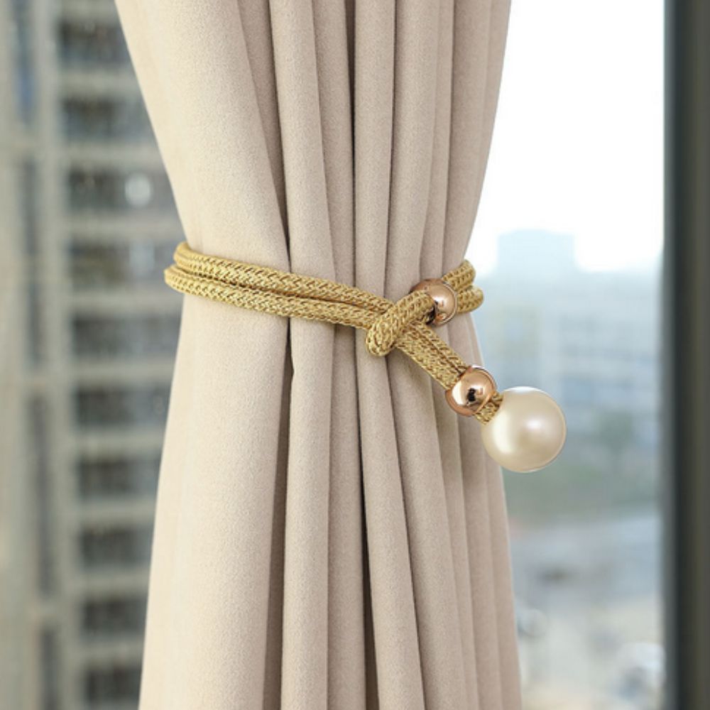 Shiny Pearl Curtain Tieback 2 Piece Set