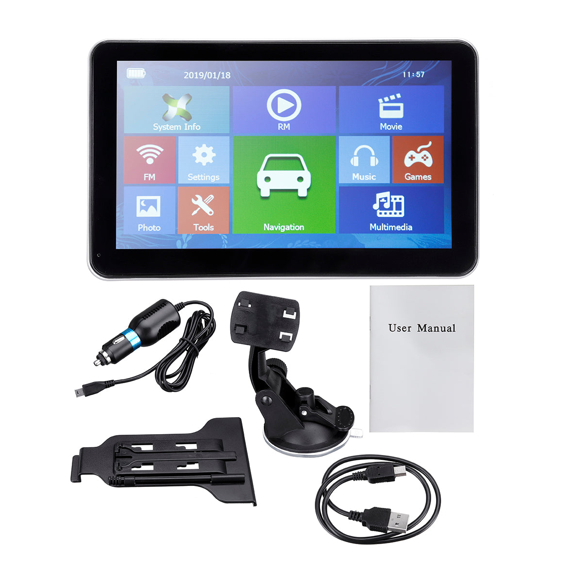 Premium Car GPS Navigator with Large Touchscreen Display