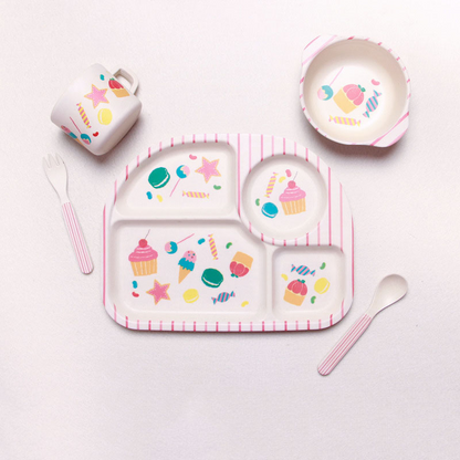 Cute Cloud Baby Dinner Set - Plate, Bowl & Utensils