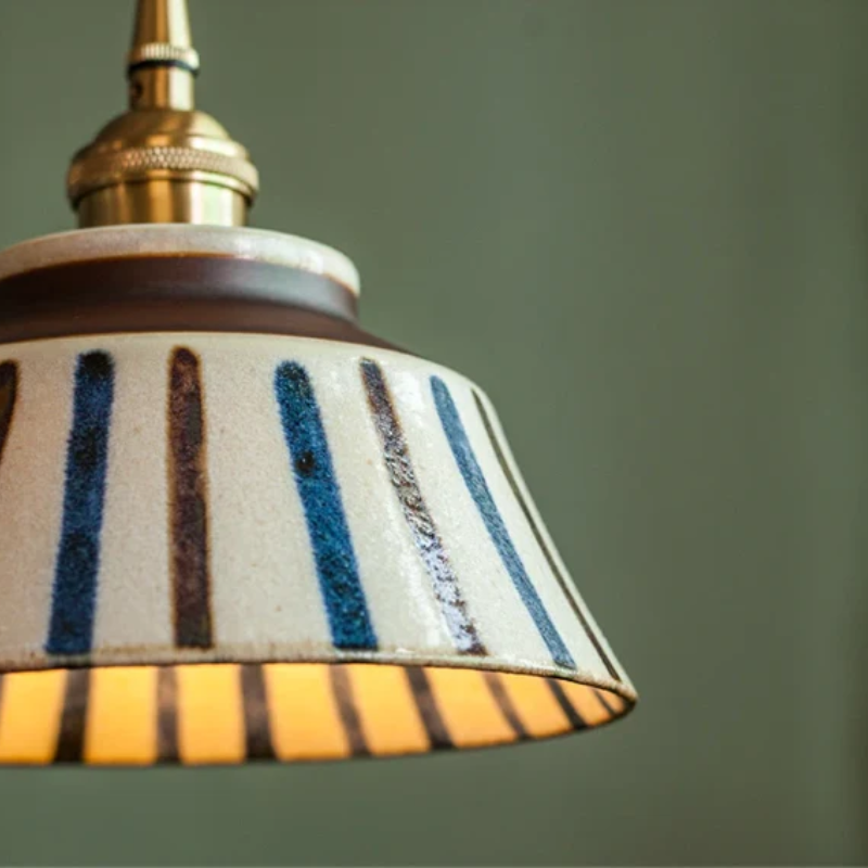 Vintage Asian Ceramic Pendant Lamp