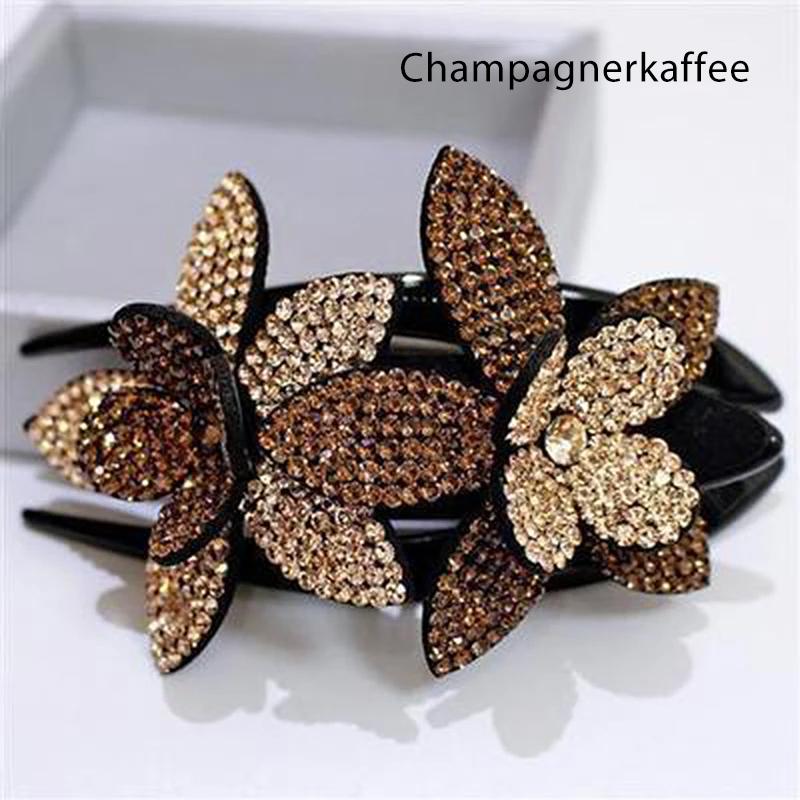 Glittery Floral Double Hair Barrette