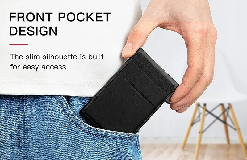 Slim RFID Blocking Card Wallet with 8 Card Slots