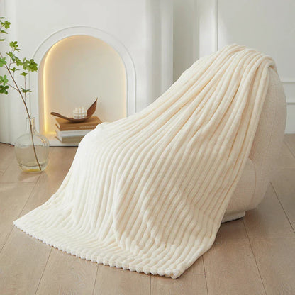 Soft Plush Striped Throw Blanket