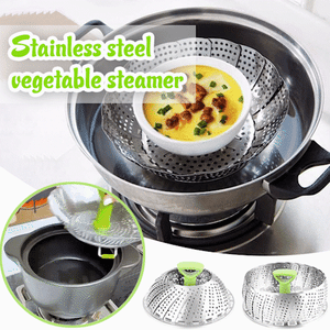 Easy Fold Stainless Steel Vegetable Steamer Basket - Befez