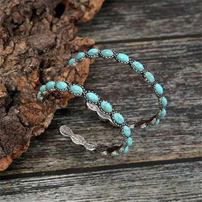 Unique Blue Turquoise Drop Earrings