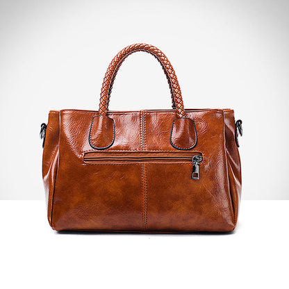 Premium Wax Leather Tote Handbag
